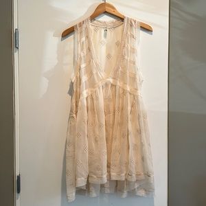 Free People Sheer Ivory Sexy Tunic